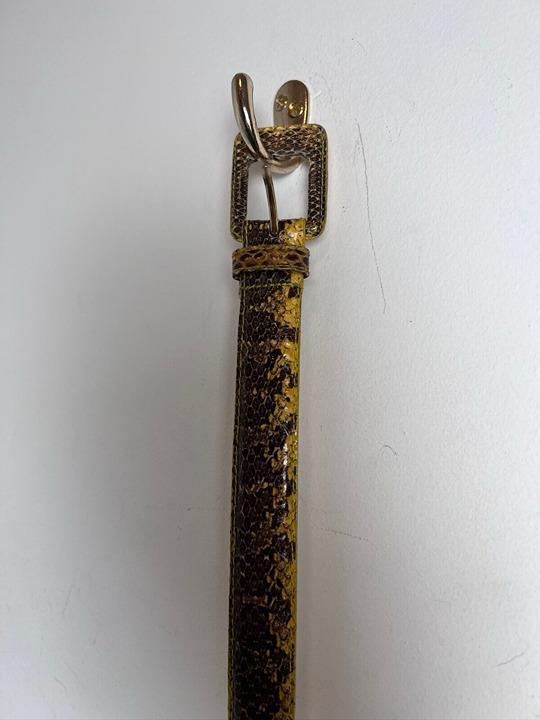 Charter Club Women's Yellow tone Snakeskin Belt, Size S
