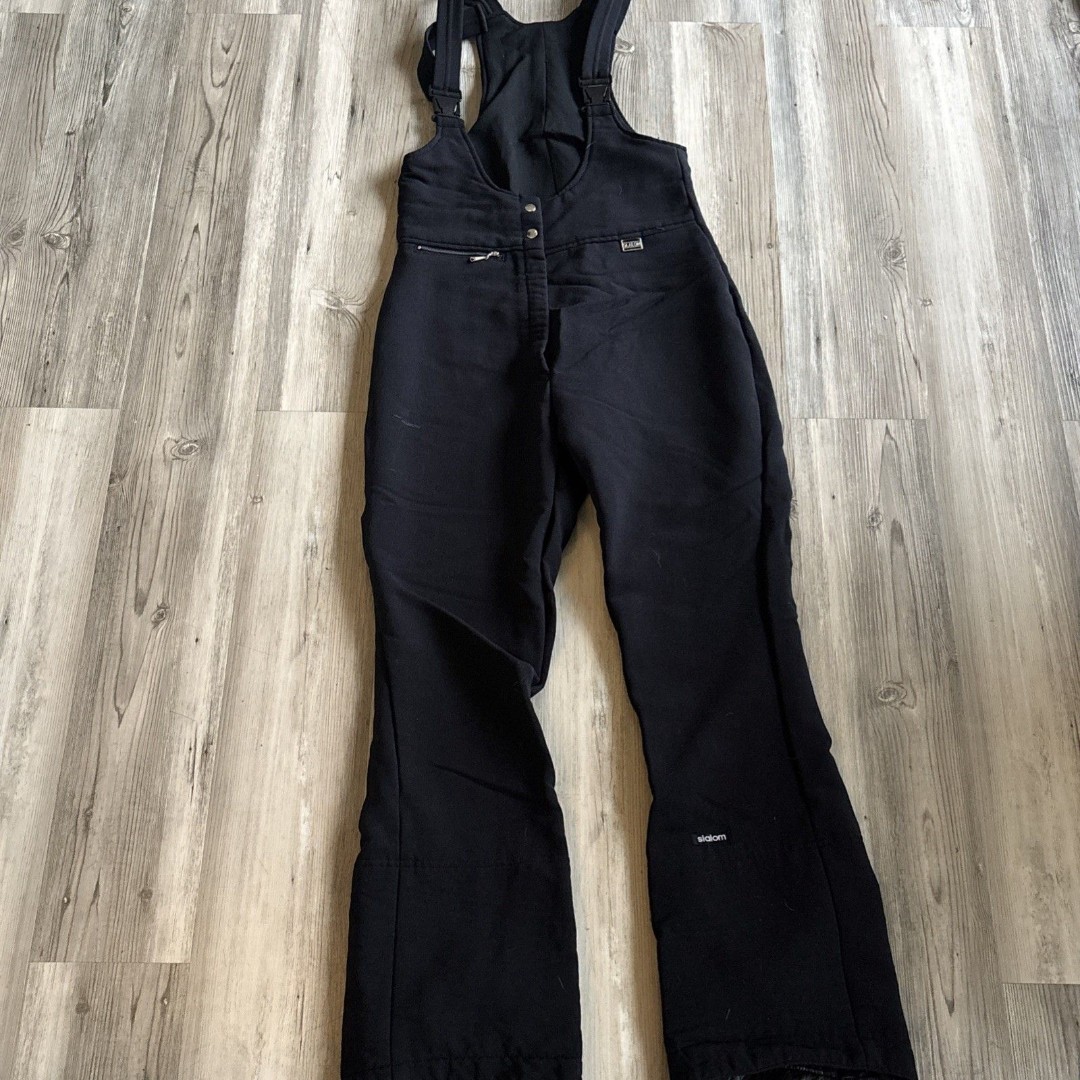 Slalom Ladies Full Black Ski pants Bibb Size 14