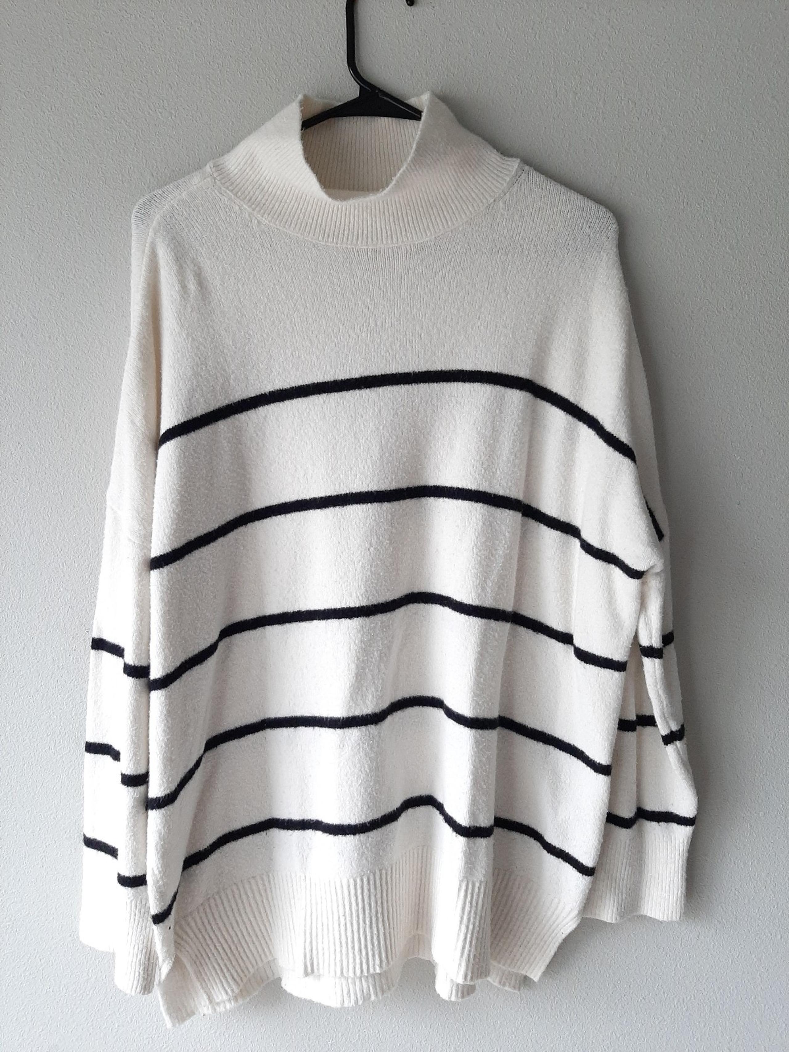Abercrombie & Fitch striped mock neck sweater xl