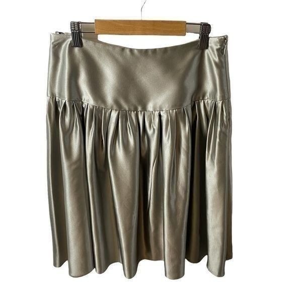 Express Grey Satin Silk Full Skirt Size 0