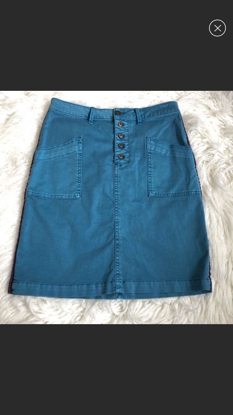 Anthro Chino Side Stripe Pencil Skirt
