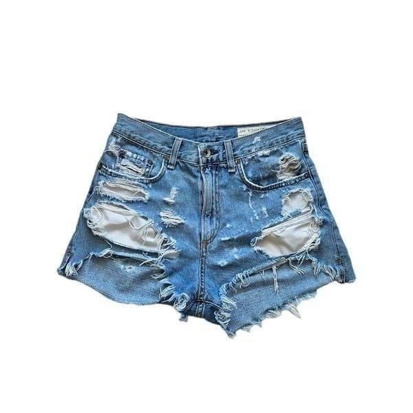 rag and bone distressed denim shorts