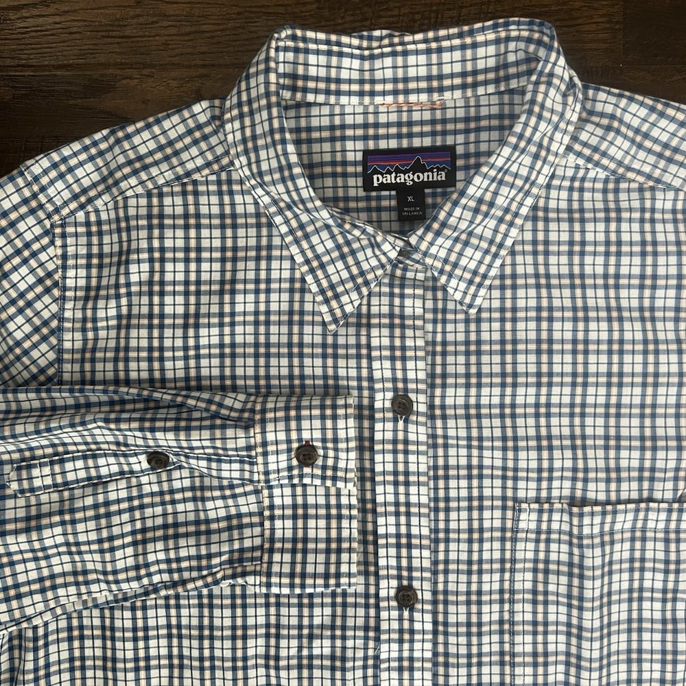 Patagonia Womens Button Up Organic Cotton Outdoor Shirt Island Hopper Plaid XL