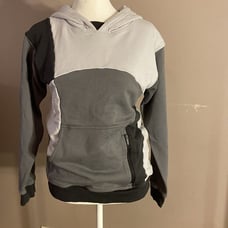 Lululemon All Yours Colorblock Hoodie Sweatshirt Gray Asymmetrical Pocket Sz 4