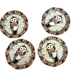 Anthropologie zoological owl plates set of 4