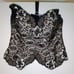 Liancarlo Vintage Black & Silver Silk Embellished Sequenced Halter Fitted Sz 24