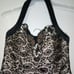 Liancarlo Vintage Black & Silver Silk Embellished Sequenced Halter Fitted Sz 24