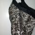 Liancarlo Vintage Black & Silver Silk Embellished Sequenced Halter Fitted Sz 24