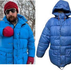 Vintage 1970’s Alpine Designs Goose Down Expedition Puffer Parka Cobalt Blue Men