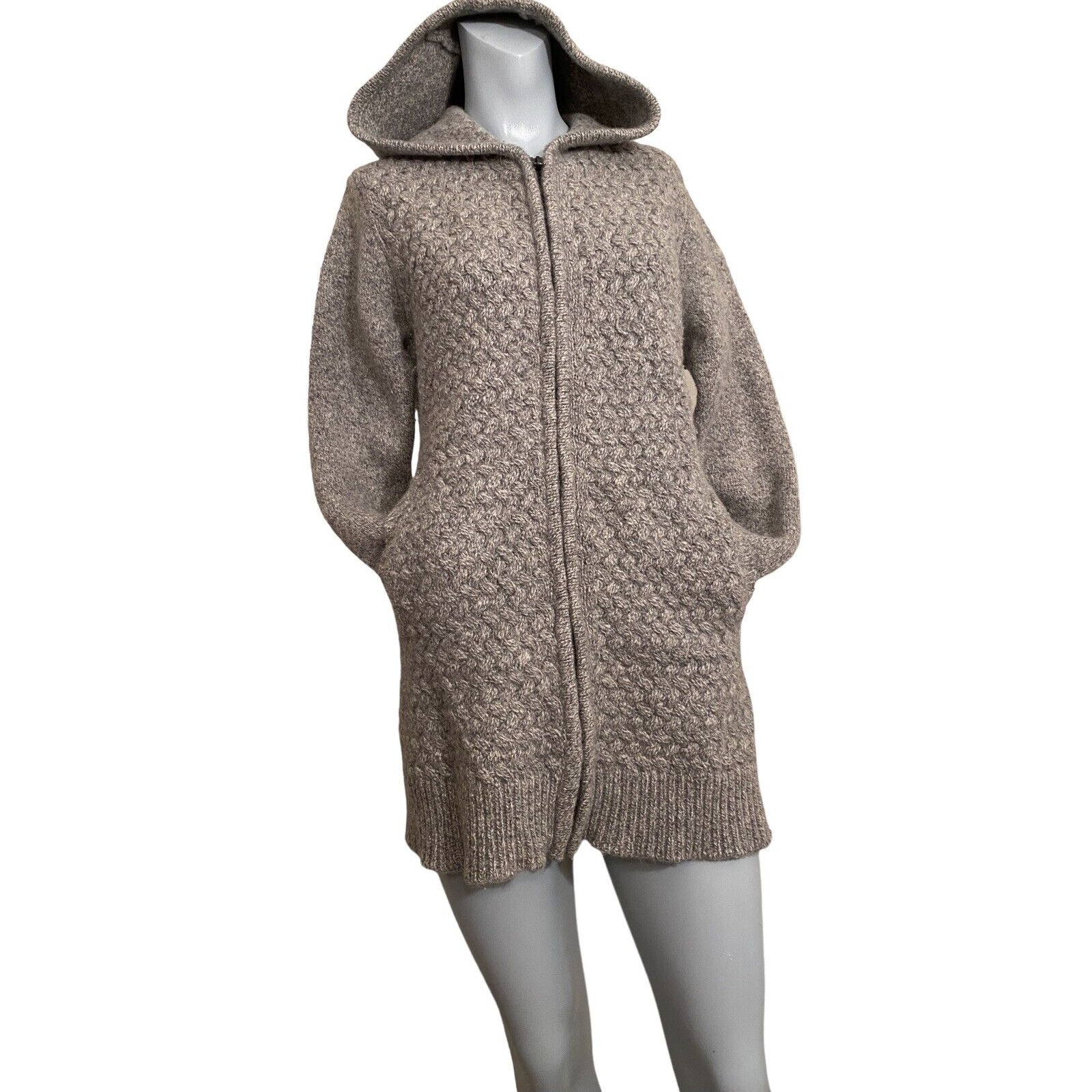 Mens Unisex Schott bros hooded full zip cardigan sweater jacket