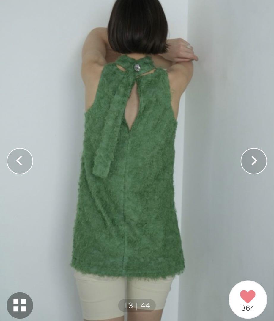 CLANEFEATHER RIBBON NOSLEEVE TOPS