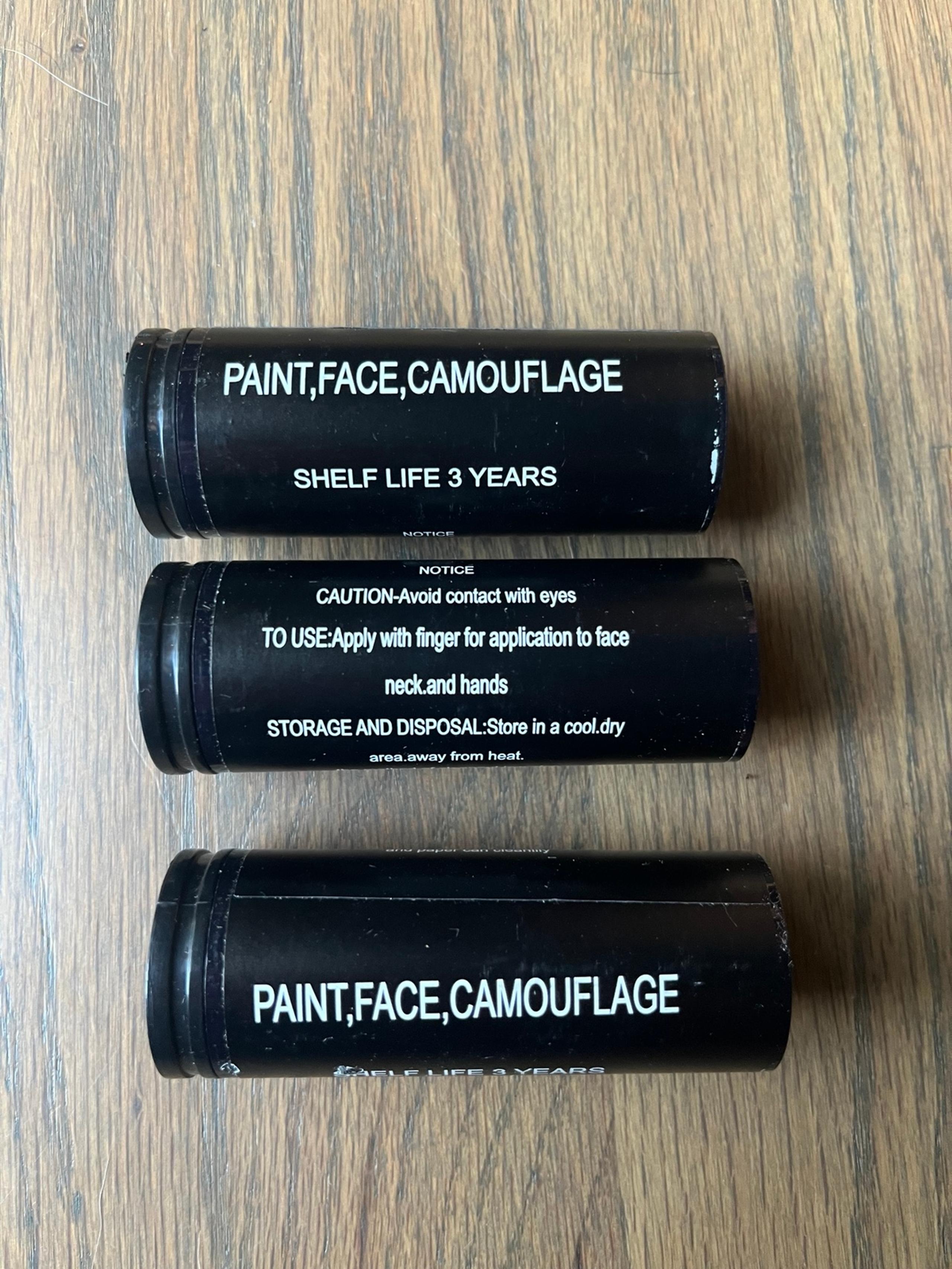 Three pack of black face paint for football baseball