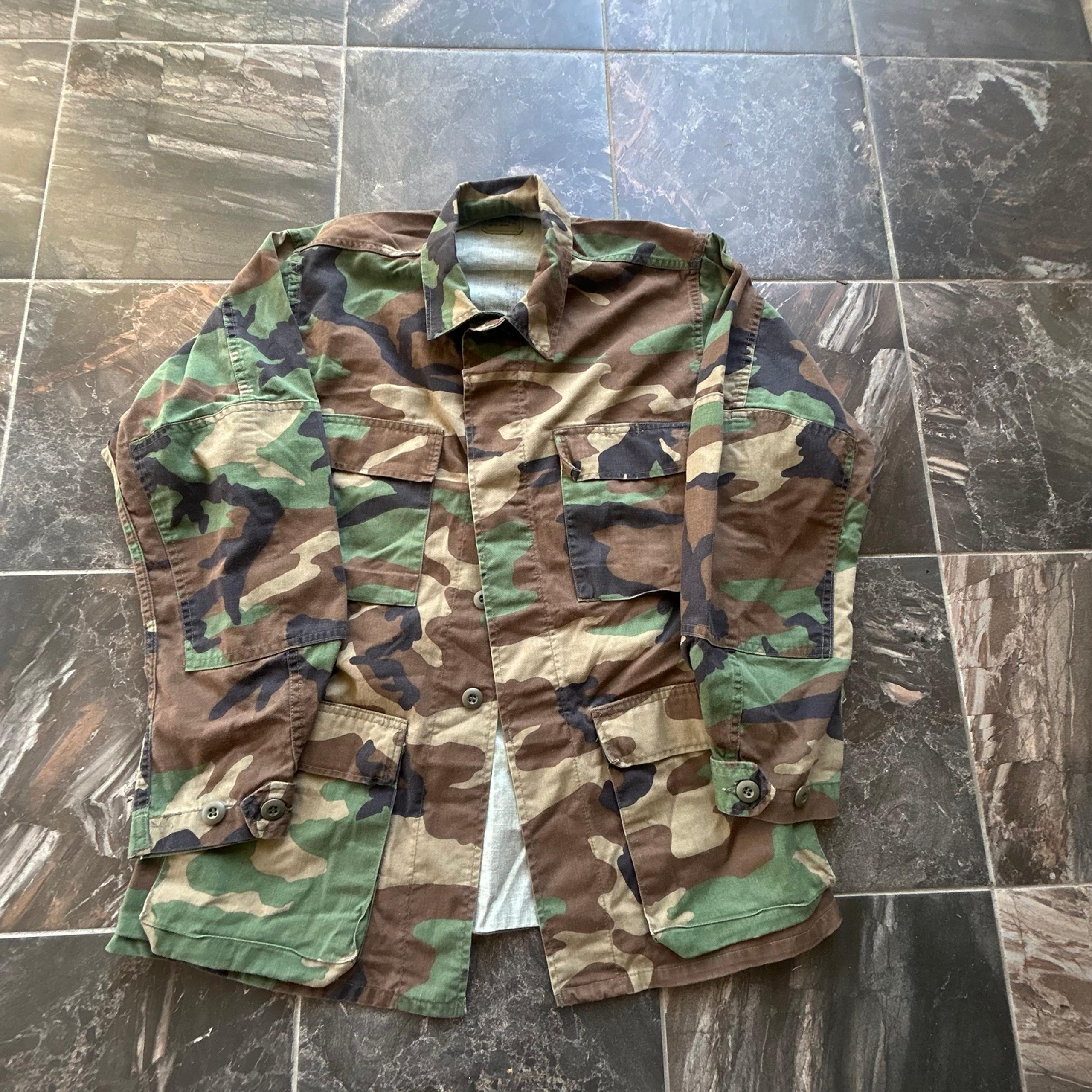 Vintage US Army M65 Field Jacket Woodland Camo Cold Weather Coat Mens Sz Small