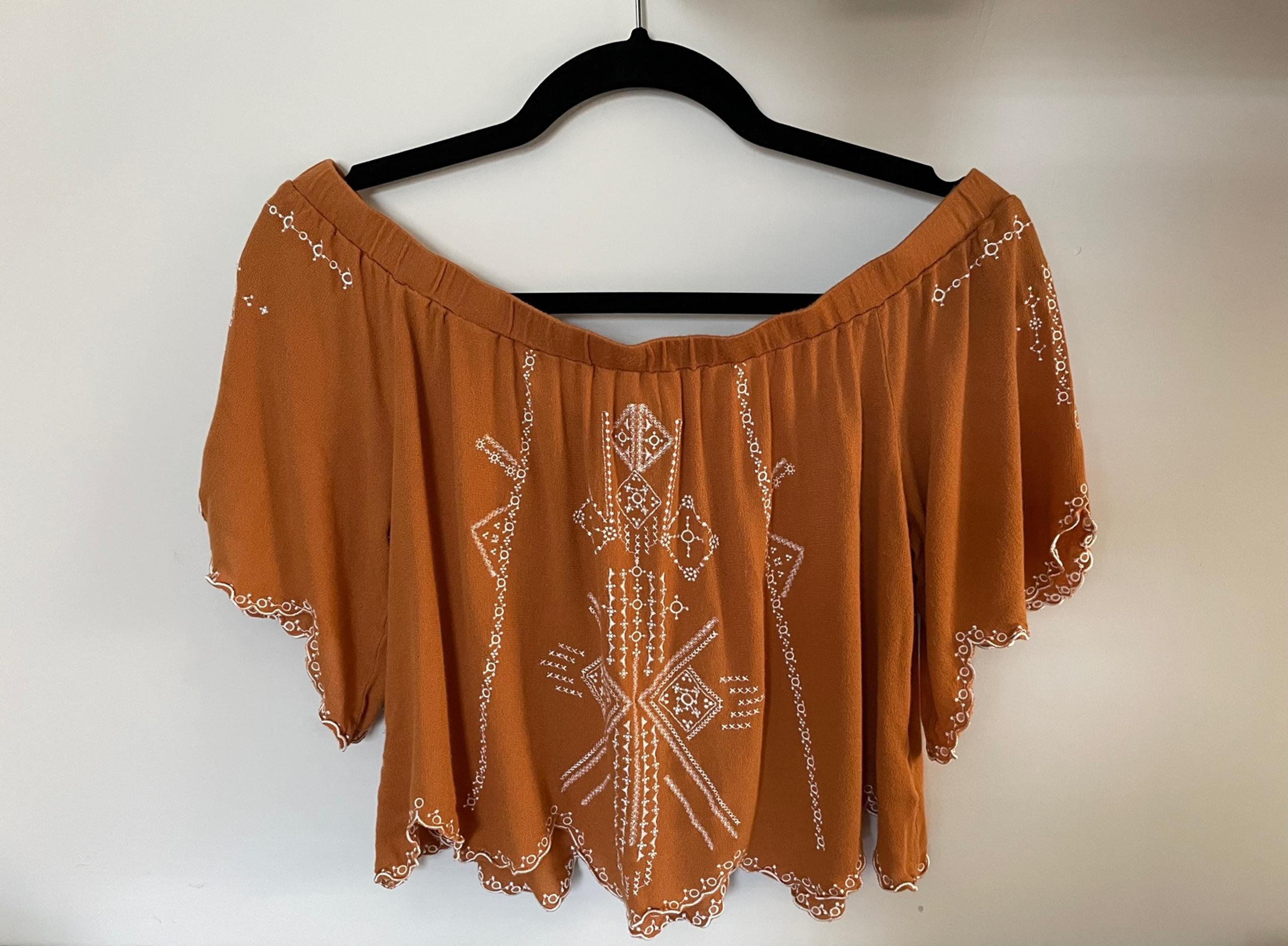 Fashion Nova S Crop Top Boho Style Terra Cotta
