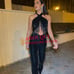 ZARA FRINGE SEQUIN HALTER NECK JUMPSUIT