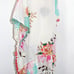 Z&L Europe Floral Print Airy 100% Cotton Pom-Pom Caftan Swim Cover Up sz XL