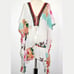 Z&L Europe Floral Print Airy 100% Cotton Pom-Pom Caftan Swim Cover Up sz XL