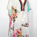 Z&L Europe Floral Print Airy 100% Cotton Pom-Pom Caftan Swim Cover Up sz XL