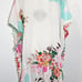 Z&L Europe Floral Print Airy 100% Cotton Pom-Pom Caftan Swim Cover Up sz XL
