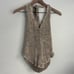 NEW Anthropologie Pilcro Ribbed Henley Halter Top sleeveless gold buttons M
