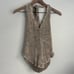 NEW Anthropologie Pilcro Ribbed Henley Halter Top sleeveless gold buttons M