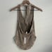 NEW Anthropologie Pilcro Ribbed Henley Halter Top sleeveless gold buttons M