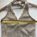NEW Anthropologie Pilcro Ribbed Henley Halter Top sleeveless gold buttons M