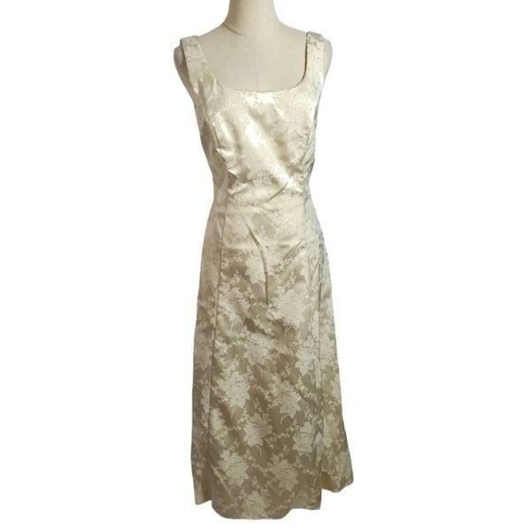 Jessica McClintock Gunne Sax Cream Sparkle Gown Maxi Dress