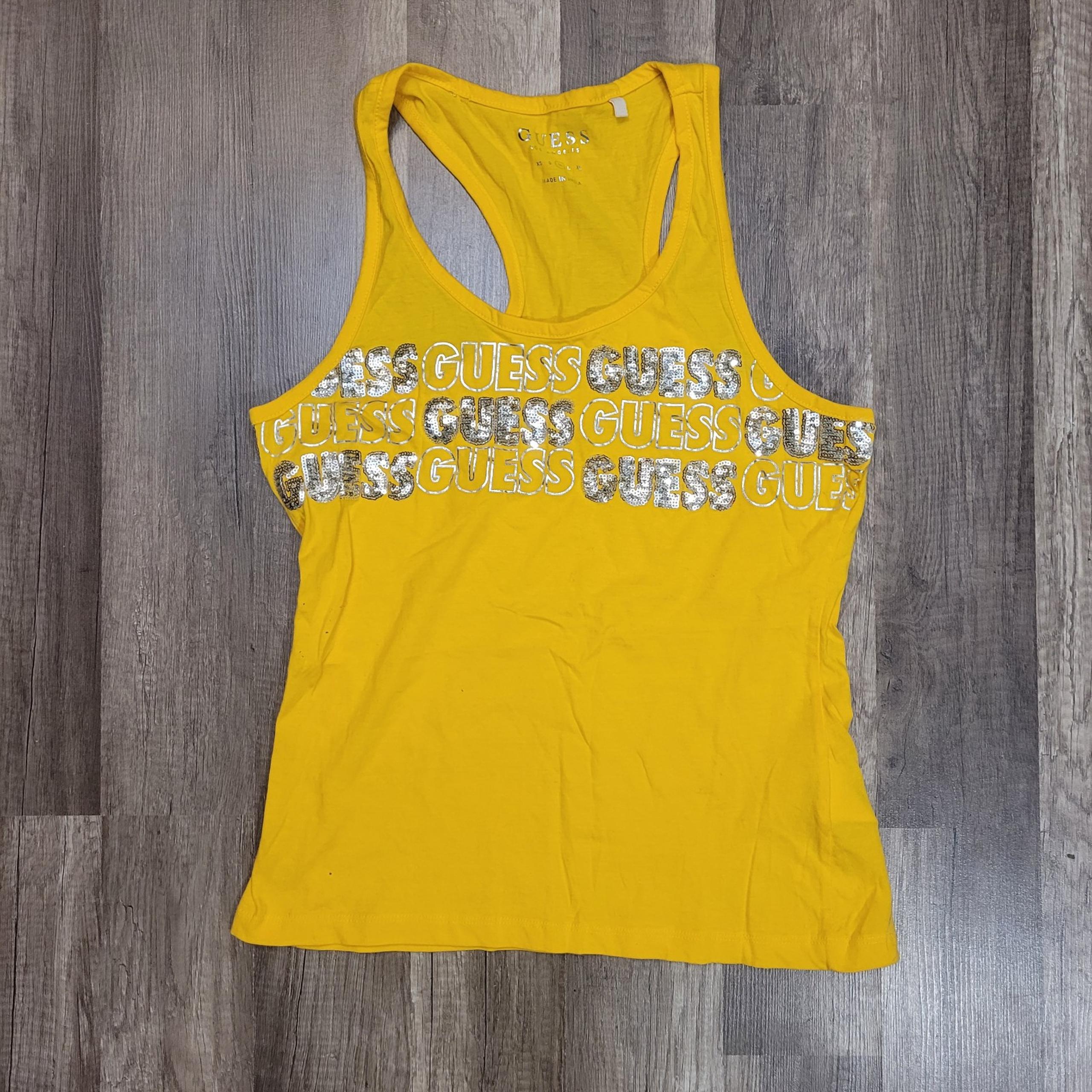 Women's Guess Yellow Tank Top Size M
