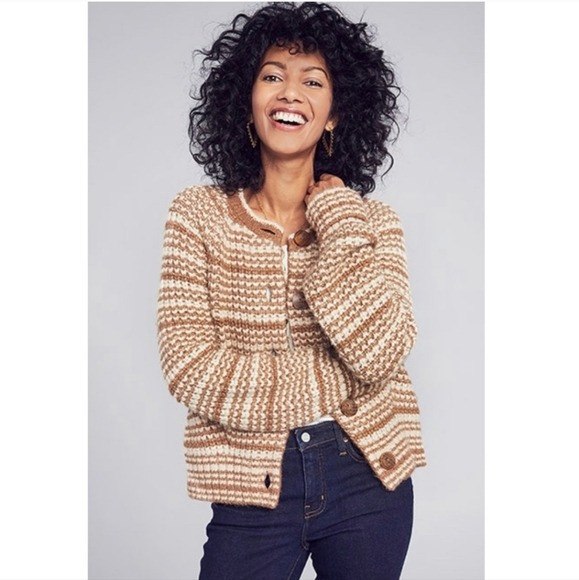 Faherty Carolina Chunky Alpaca Cozy Cardigan Beach Boho Vintage Sweater