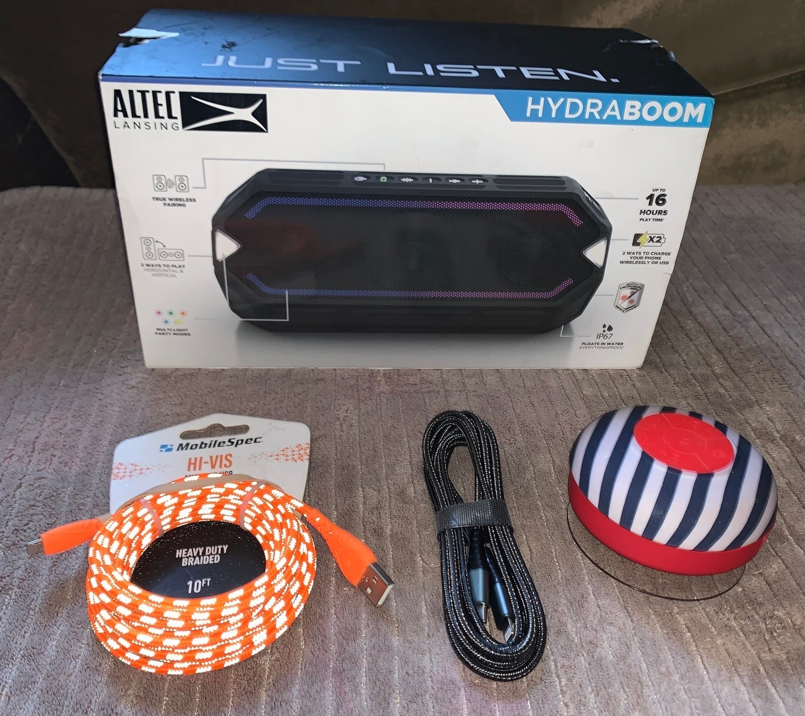 ALTEC LANSING HYDRABOOM, PORTABLE BLUETOOTH SPEAKER, NEW IN OPEN BOX