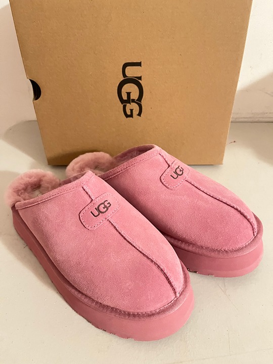 NIB UGGS AUSTRALIA UGG DISCOQUETTE SLIDE SLIPPER DUSTY ORCHID PINK 8