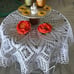 Crochet Star Flower Doily | size: 33 diameter | HANDMADE | color: beige
