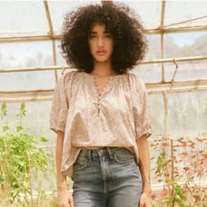 The Great. | The Honey Top In Cream Wildflower Size: Small