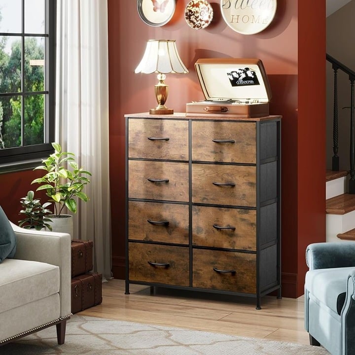 Woodprint Dresser with 8 Drawers