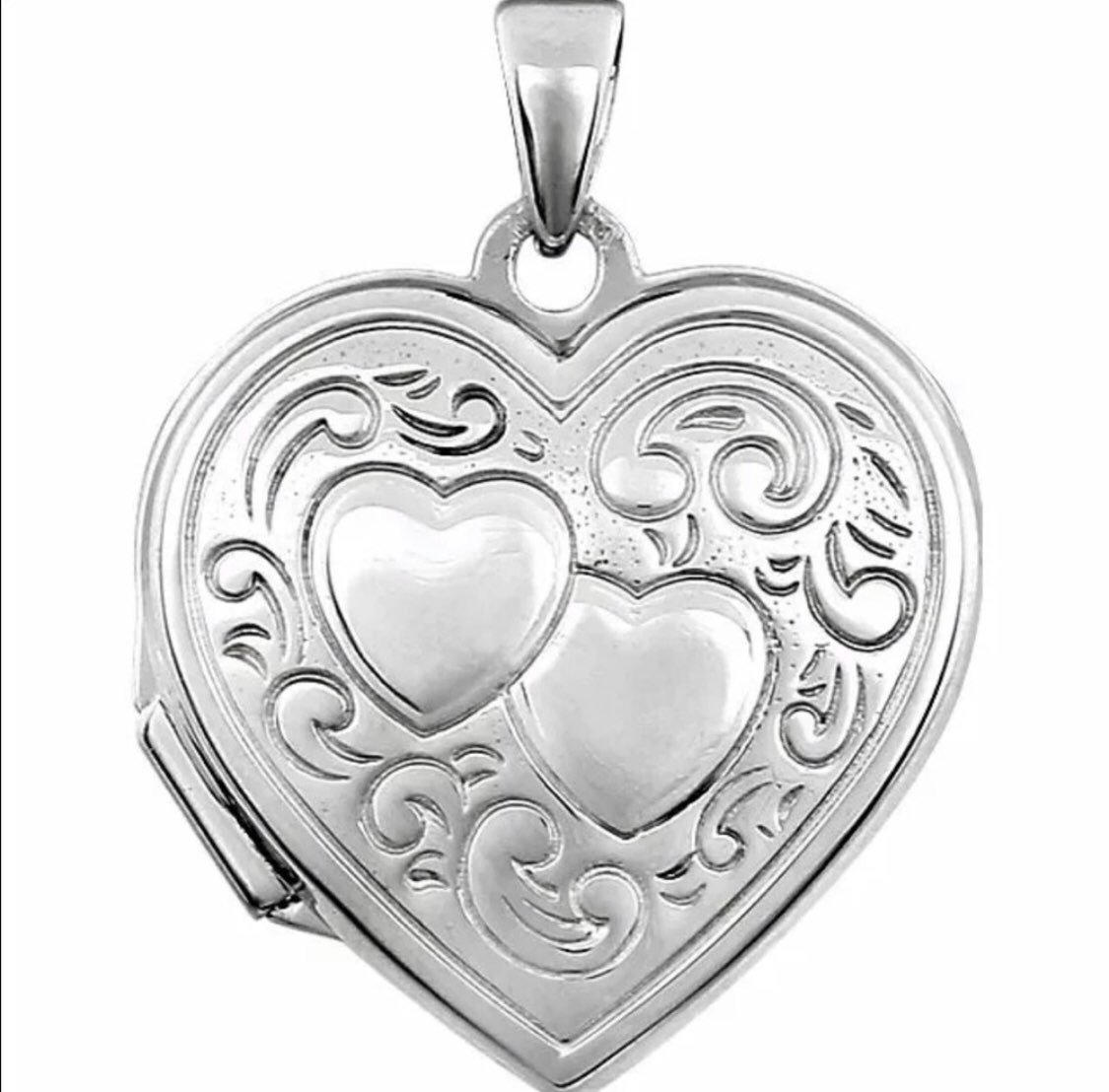 Sterling Silver Double Heart Locket NEW