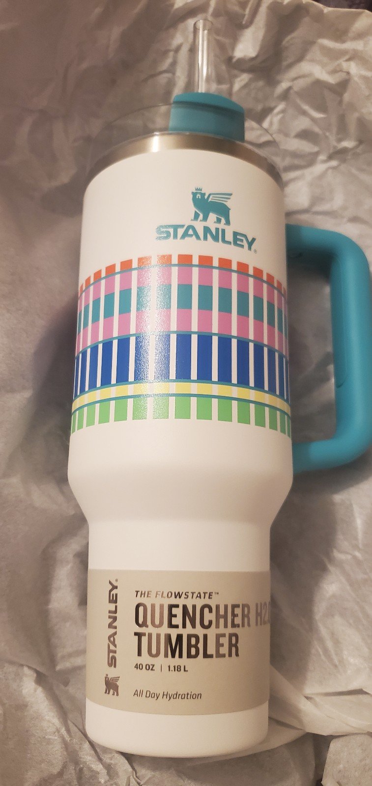 Exclusive Stanley 40oz Stainless Steel H2.0 FlowState Quencher Summer plaid