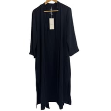 NWT Elizabeth & Clarke The Harlow AllHours Vegan Silk Robe Black size Larg