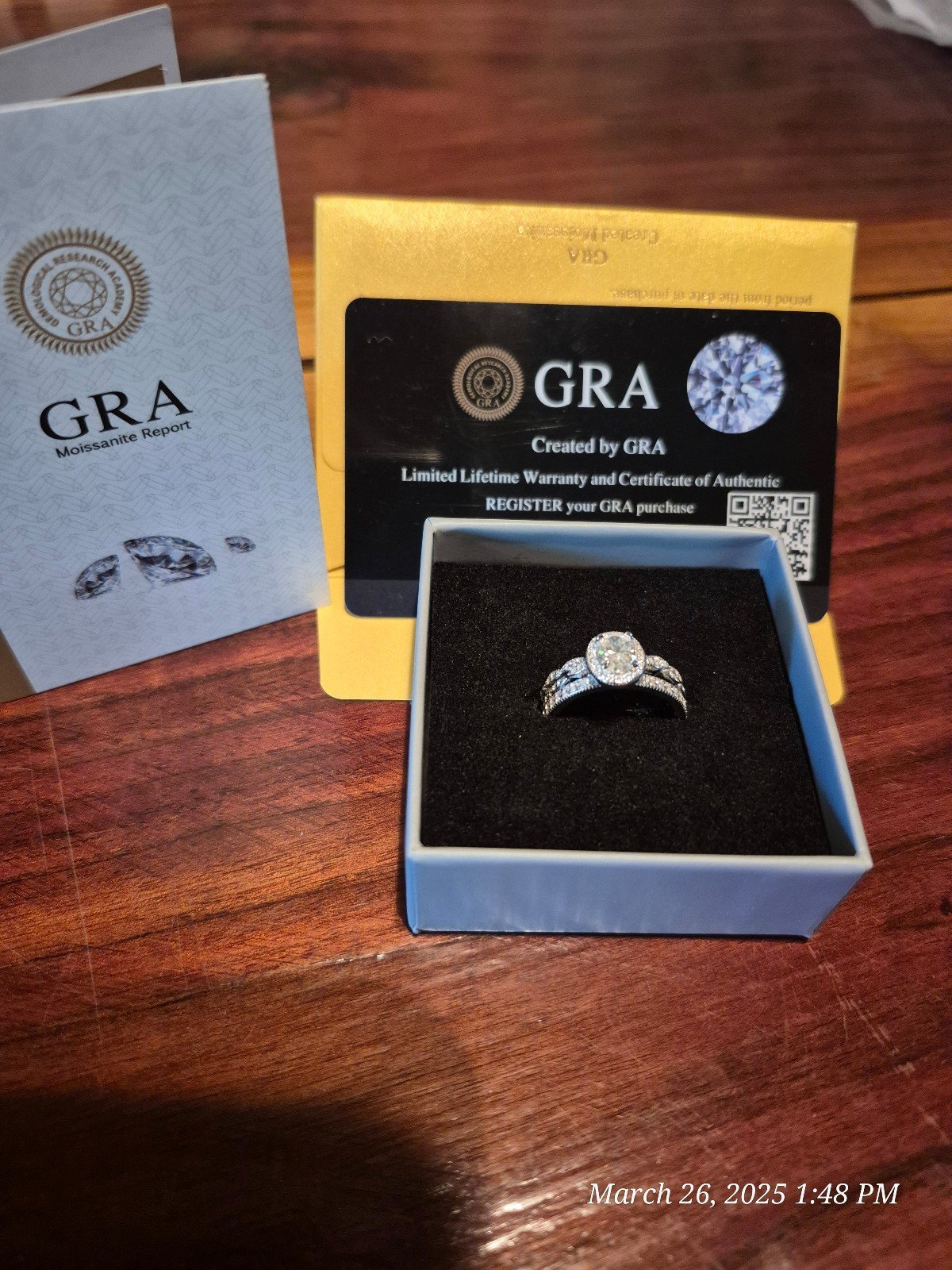 1 carat 3 ring stackable Moissanite diamond Size 7