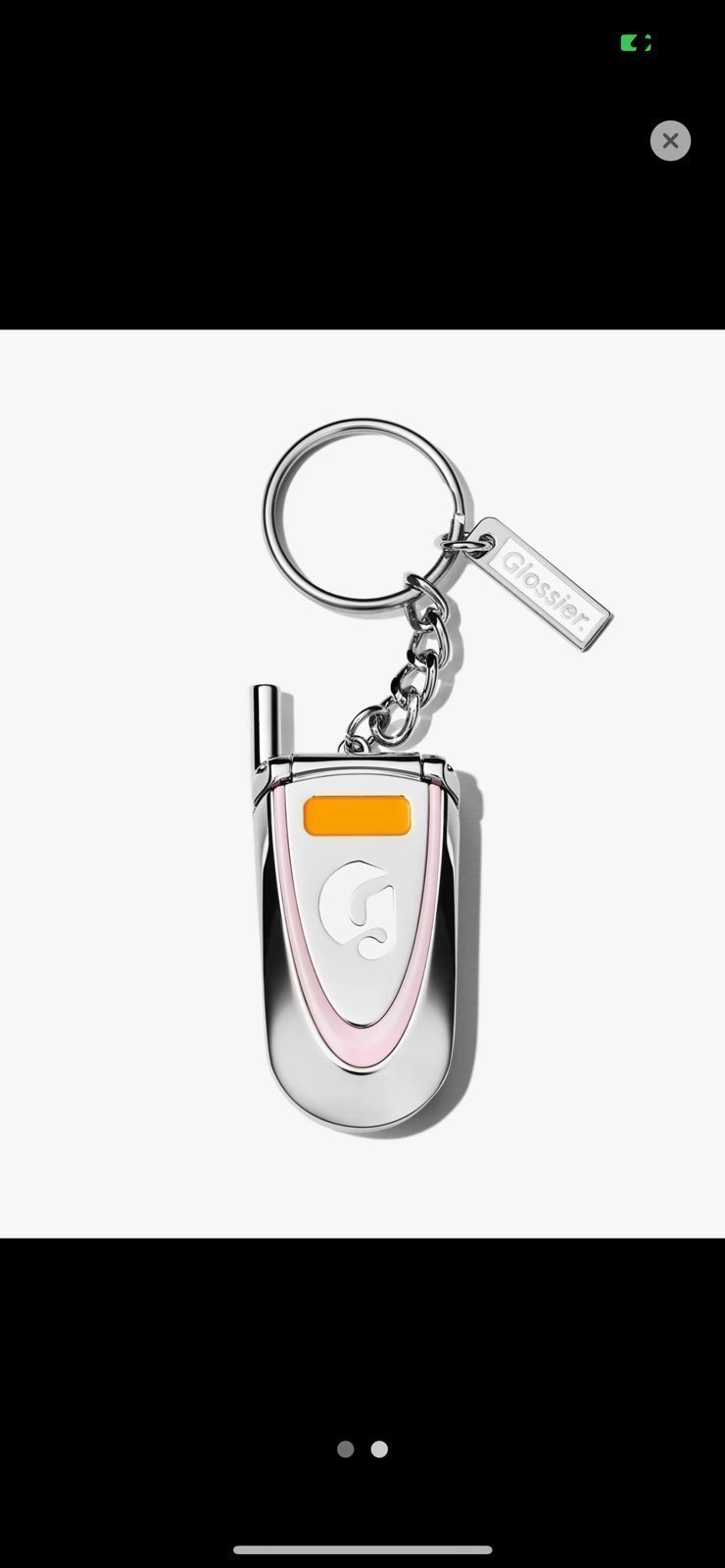 Glossier LA Flip Phone Keychain