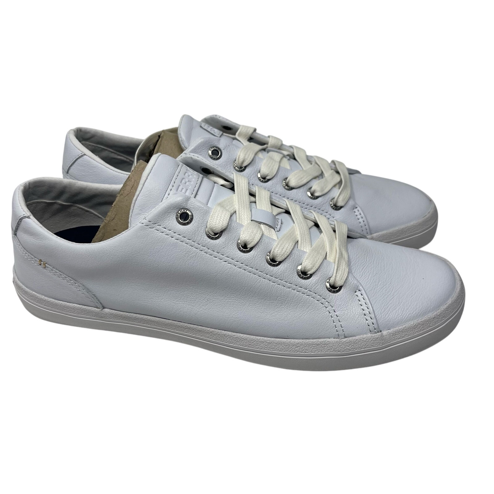 New Sperry Striper II LTT Leather White Sneaker sz 8.5