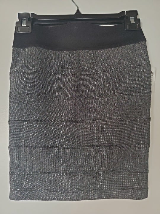Grey Metallic Mini Skirt Small NWT