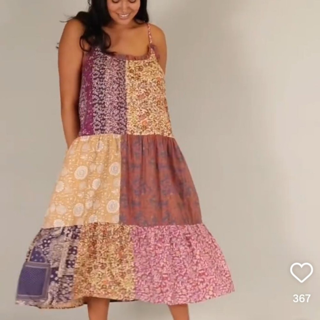 Natural Life Harley Patchwork Midi Dress L/XL