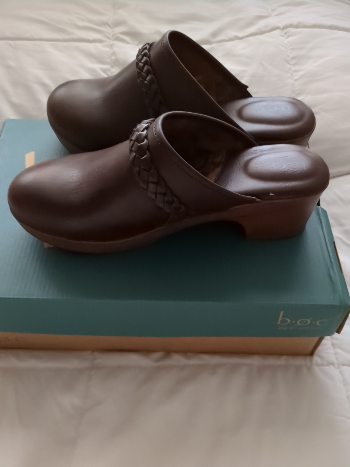 BOC Journi Women's Manmade Leather Brown Clog Shoes Size 10