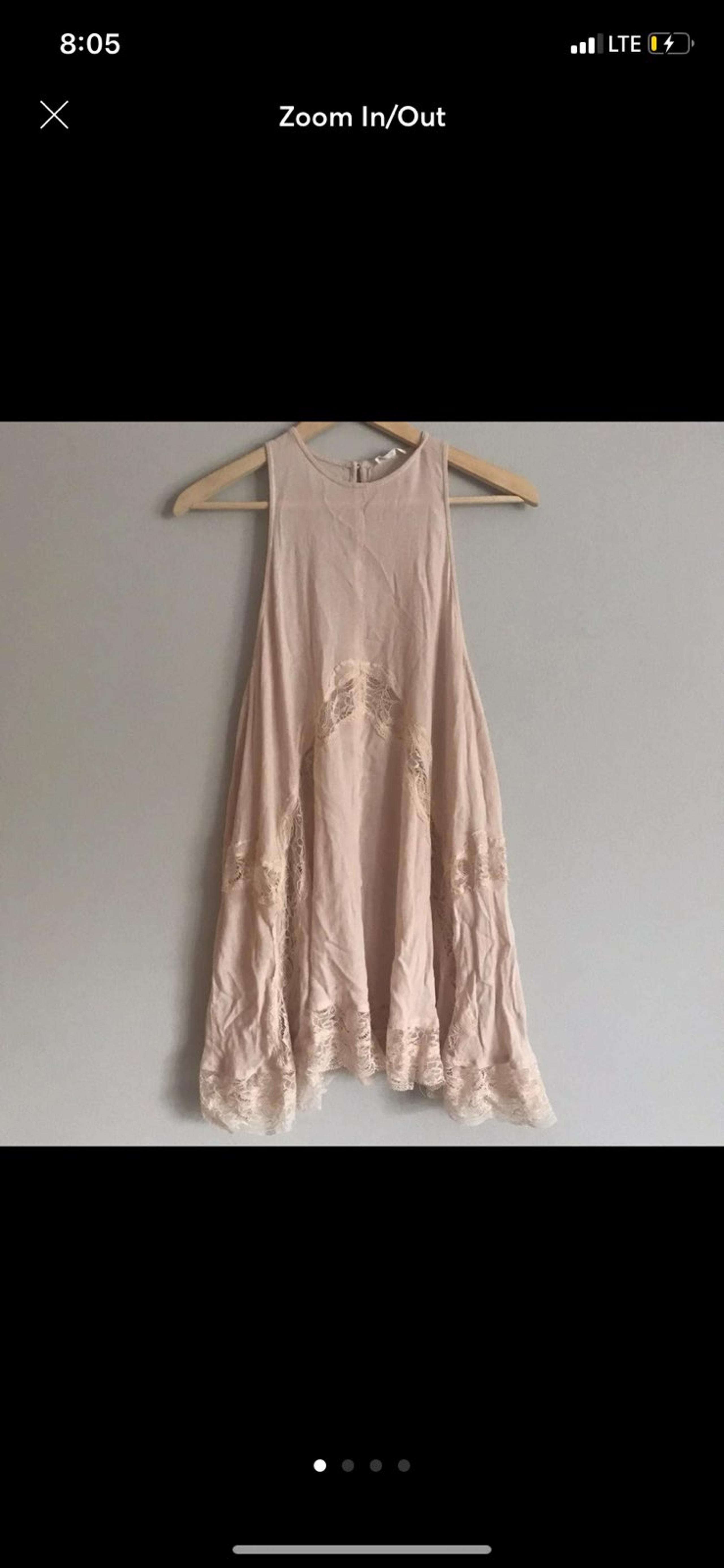 Soprano nude pink lace loose fit flowy t