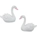 2pcs Garden White Swan Statues Resin Goose Figurines Landscape Ornament