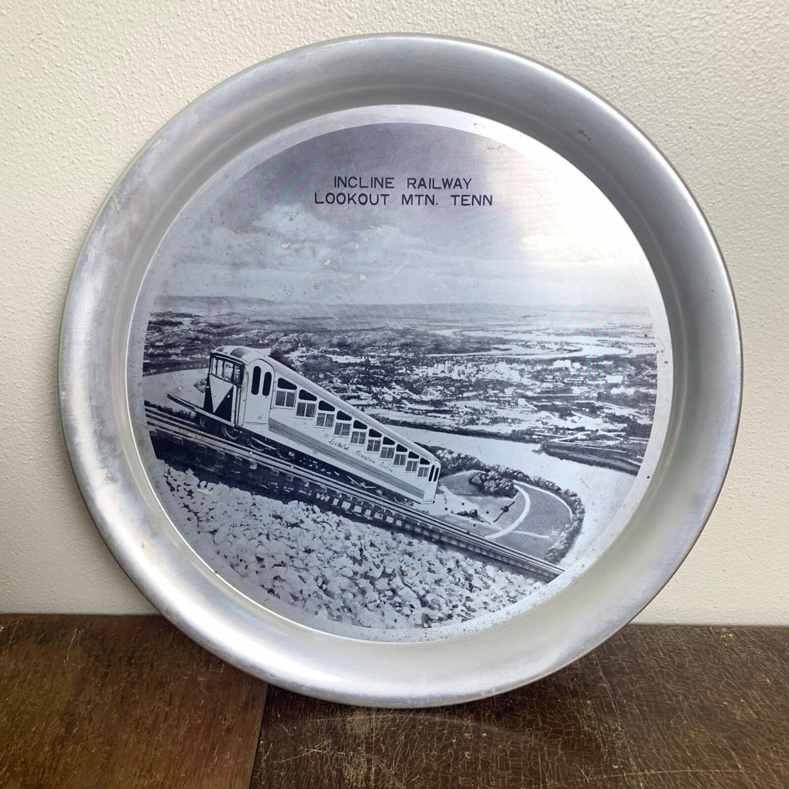 Vintage Incline Railway Lookout Mountain Tennessee Aluminum Souvenir tray