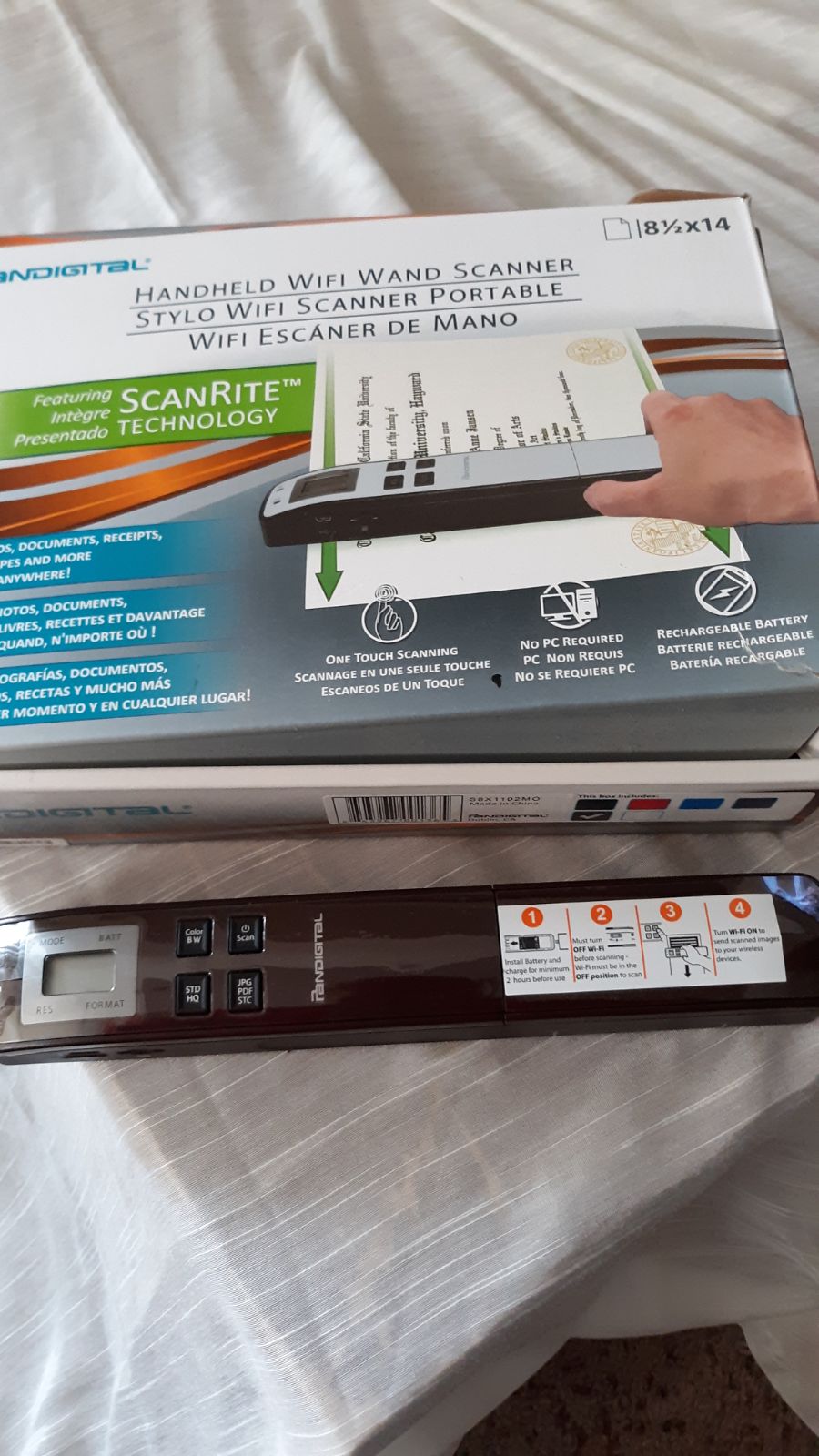 Pandigital handheld WiFi wand scanner