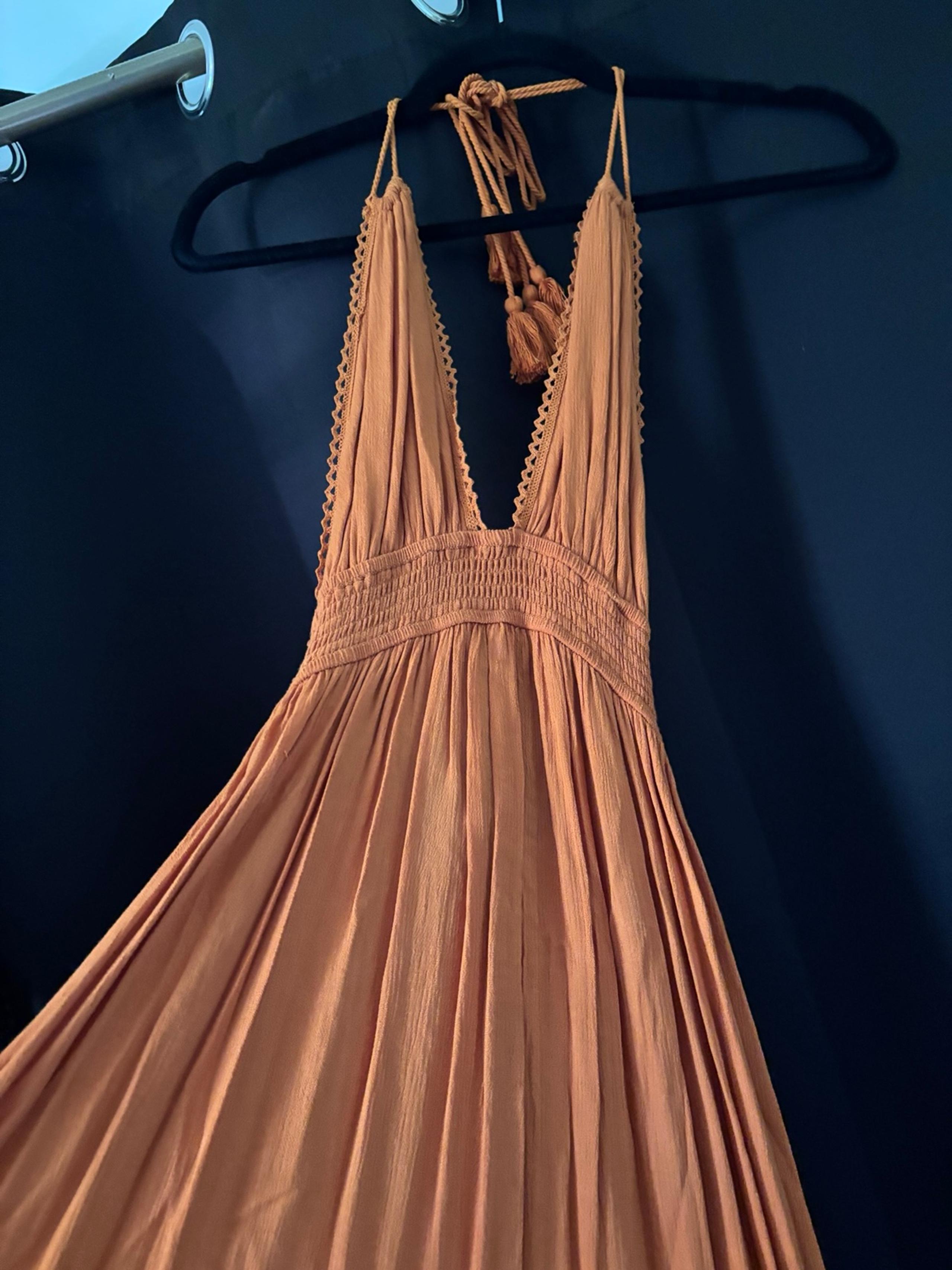 Floor Length Brown Maxi Dress