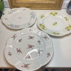 Lot Of Three Different Floral Pattern Shelley FINE BONE CHINA Salad Plates